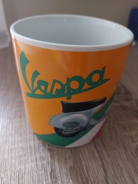 Vespa Brand Ceramic Mug with Italian Flag Logo